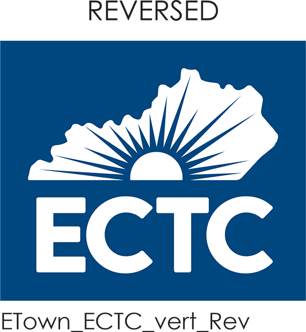 ECTC initial vertical reversed one color logo