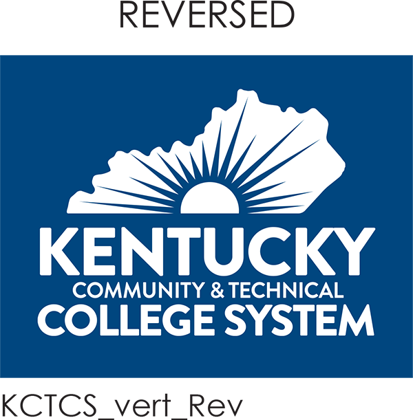full kctcs logo verticle one color reversed