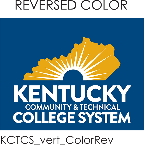 full kctcs logo vertical color reversed