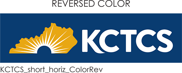 kctcs initial logo horizontal reversed with full colors