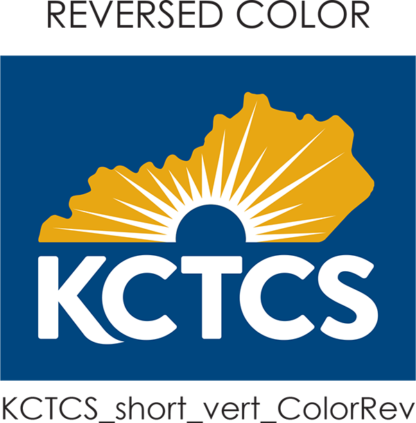 kctcs initial logo vertical reversed with full colors