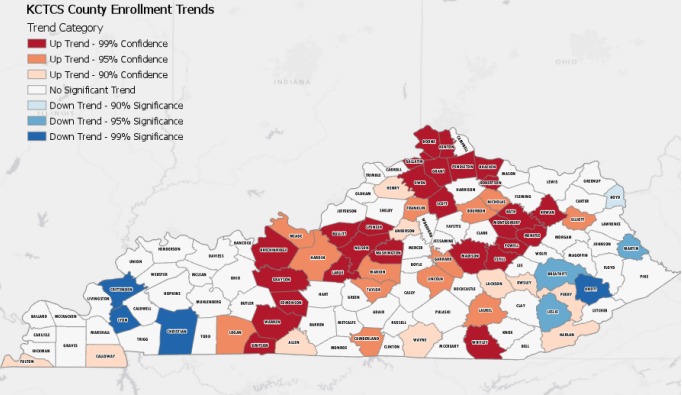 KCTCS Enrollment Trends by County