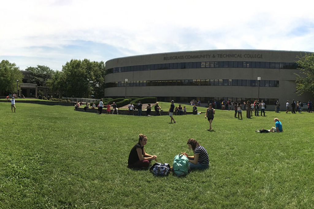 students on lawn at Cooper campus